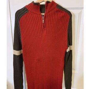 Vintage 80'S Angelo Litrico Italy‎ Designers Brand Sz XXXL Red Orange 1/4 Zip